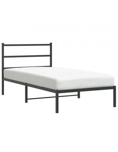 Giroletto con Testiera Metallo Nero 100x200 cm