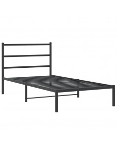 Giroletto con Testiera Metallo Nero 100x200 cm 2