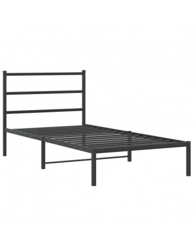 Giroletto con Testiera Metallo Nero 100x200 cm