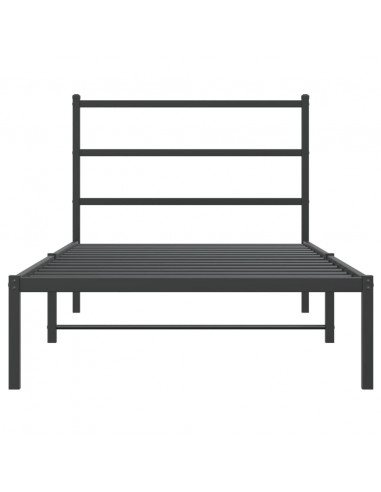 Giroletto con Testiera Metallo Nero 100x200 cm