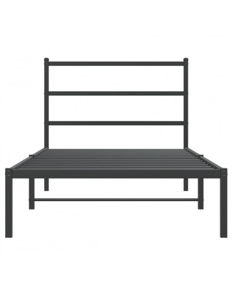 Giroletto con Testiera Metallo Nero 100x200 cm