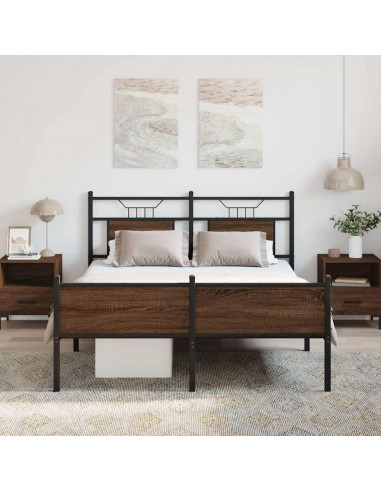 Giroletto senza Materasso Rovere Marrone 140x190 cm Truciolato