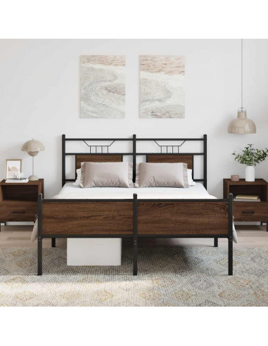 Giroletto senza Materasso Rovere Marrone 137x190 cm Truciolato