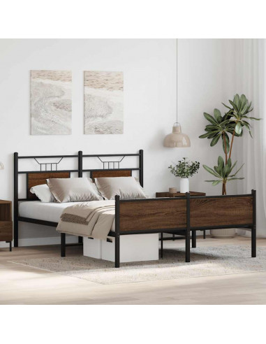 Giroletto senza Materasso Rovere Marrone 137x190 cm Truciolato