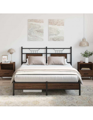 Giroletto senza Materasso Rovere Marrone 137x190 cm Truciolato