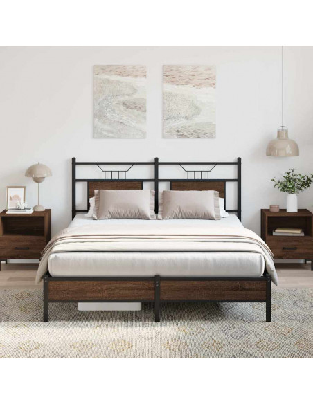 Giroletto senza Materasso Rovere Marrone 137x190 cm Truciolato