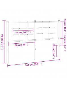 Testiera in Metallo Bianco 135 cm