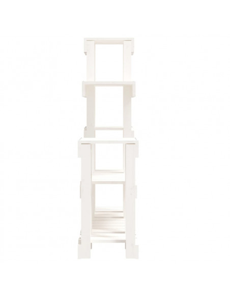 Supporto per Piante Bianco 92x25x97cm Legno Massello di Pino