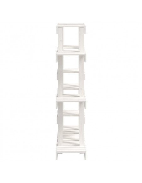Supporto Piante Bianco 104,5x25x109,5 cm Legno Massello di Pino