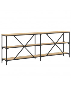 Tavolo Consolle Rovere Sonoma 200x30x75 cm Multistrato e Ferro