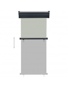 Tendalino Laterale per Balcone 85x250 cm Grigio