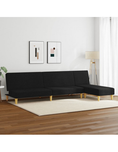 Set di Divani 2 pz Nero in Tessuto