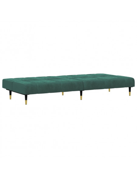 Set di Divani 2 pz Verde Scuro in Velluto