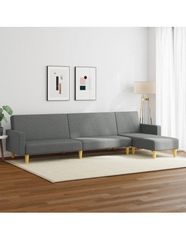 Set di Divani 2 pz Grigio Scuro in Tessuto