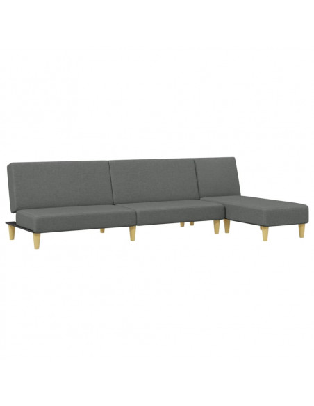Set di Divani 2 pz Grigio Scuro in Tessuto