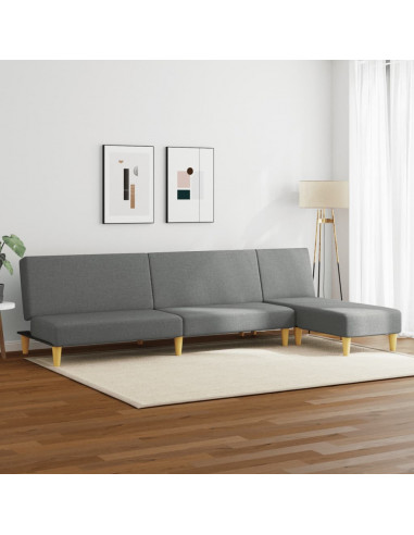 Set di Divani 2 pz Grigio Scuro in Tessuto