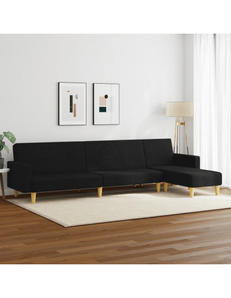 Set di Divani 2 pz Nero in Tessuto