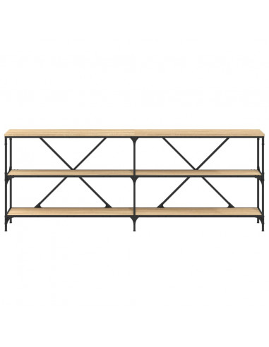 Tavolo Consolle Rovere Sonoma 200x30x75 cm Multistrato e Ferro