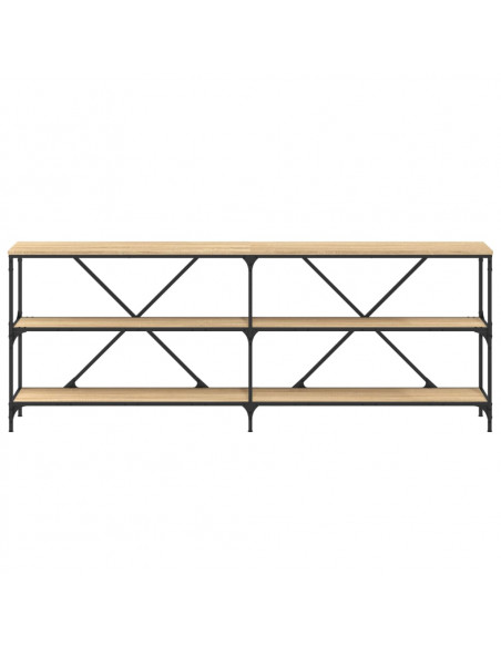 Tavolo Consolle Rovere Sonoma 200x30x75 cm Multistrato e Ferro