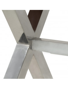 Tavolo da Pranzo in Legno Massello 180x90x76 cm 2