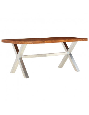 Tavolo da Pranzo in Legno Massello 180x90x76 cm