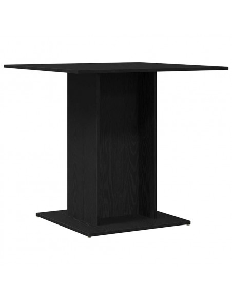 Tavolo da Pranzo Rovere Nero 80x80x75 cm Legno Multistrato