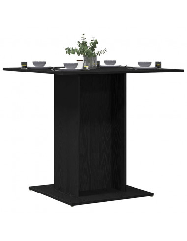 Tavolo da Pranzo Rovere Nero 80x80x75 cm Legno Multistrato
