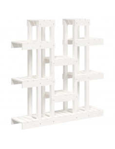 Supporto Piante Bianco 104,5x25x109,5 cm Legno Massello di Pino 2