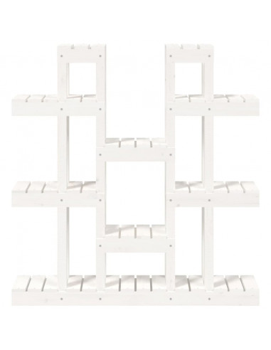 Supporto Piante Bianco 104,5x25x109,5 cm Legno Massello di Pino