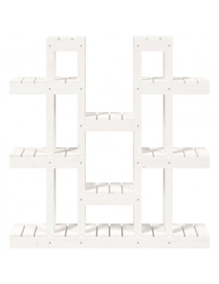 Supporto Piante Bianco 104,5x25x109,5 cm Legno Massello di Pino