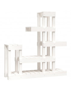 Supporto per Piante Bianco 92x25x97cm Legno Massello di Pino 2