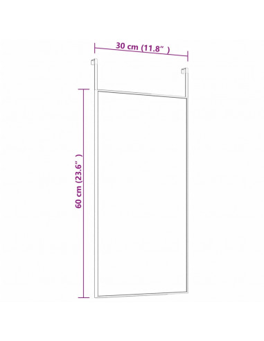 Specchio da Porta Oro 30x60 cm Vetro e Alluminio