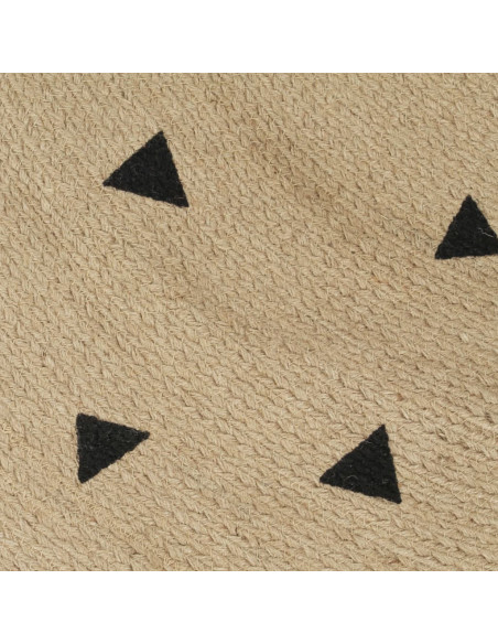 Tappeto Lavorato a Mano in Juta con Stampa a Triangoli 150 cm