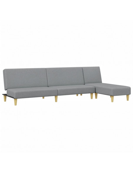 Set di Divani 2 pz Grigio Chiaro in Tessuto
