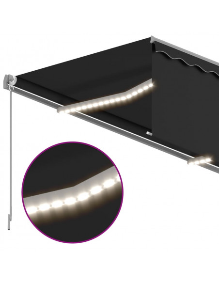 Tenda Automatica Parasole LED Sensore Vento 4,5x3 m Antracite