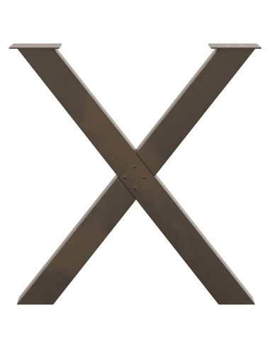 Gambe Tavolo Pranzo a Forma X 3 pz Naturale 80x(72-73) cm Acciaio