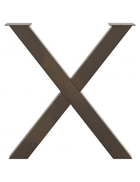 Gambe Tavolo Pranzo a Forma X 3 pz Naturale 80x(72-73) cm Acciaio