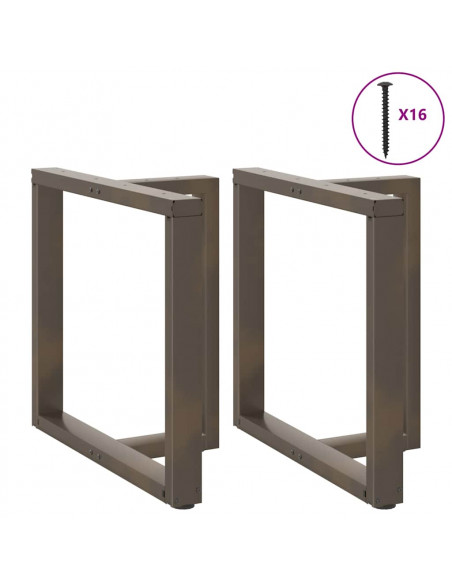 Gambe Tavolo Pranzo a T 2 pz Naturale 70x35x(72-73) cm Acciaio