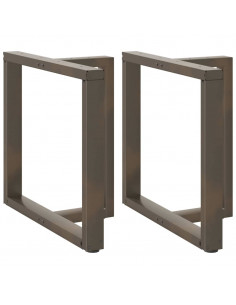 Gambe Tavolo Pranzo a T 2 pz Naturale 80x35x(72-73) cm Acciaio