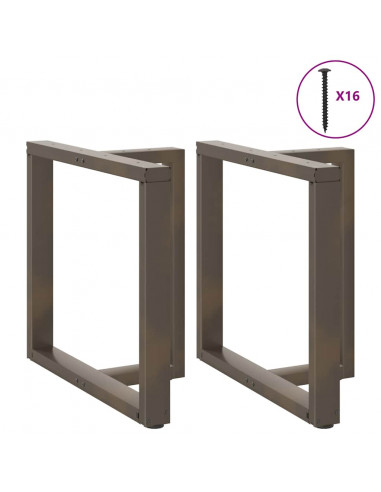 Gambe Tavolo Pranzo a T 2 pz Naturale 80x35x(72-73) cm Acciaio