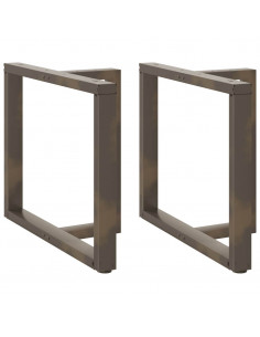 Gambe Tavolo Pranzo a T 2 pz Naturale 90x35x(72-73) cm Acciaio