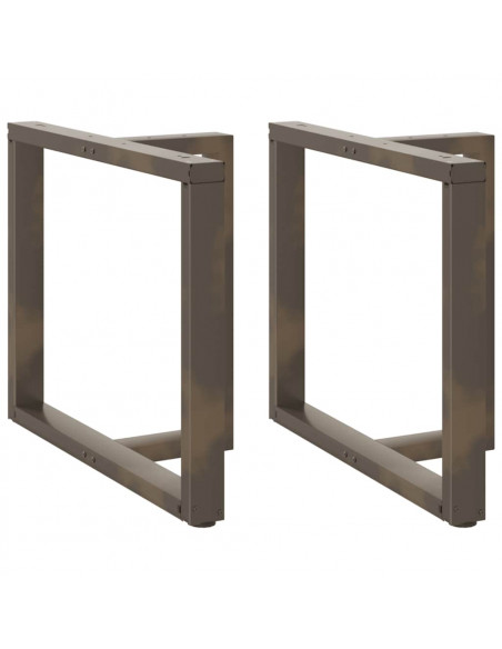 Gambe Tavolo Pranzo a T 2 pz Naturale 90x35x(72-73) cm Acciaio