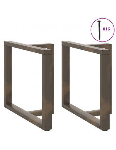 Gambe Tavolo Pranzo a T 2 pz Naturale 90x35x(72-73) cm Acciaio