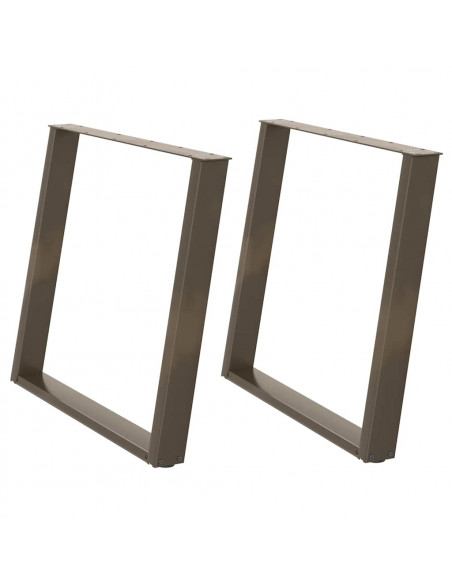 Gambe Tavolo Pranzo a U 2 pz 100x(72-73) cm Acciaio