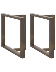 Gambe Tavolo Pranzo a T 2 pz Naturale 100x35x(72-73) cm Acciaio