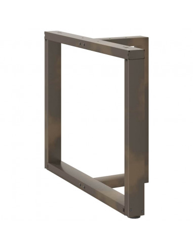 Gambe Tavolo Pranzo a T 2 pz Naturale 100x35x(72-73) cm Acciaio