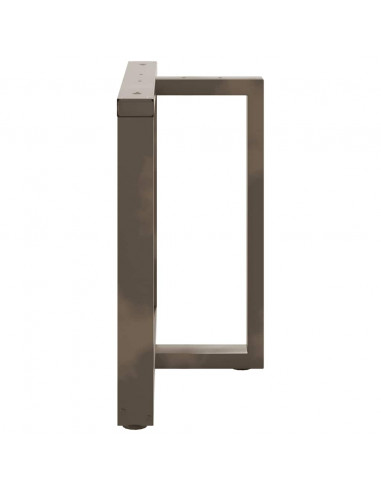 Gambe Tavolo Pranzo a T 2 pz Naturale 100x35x(72-73) cm Acciaio