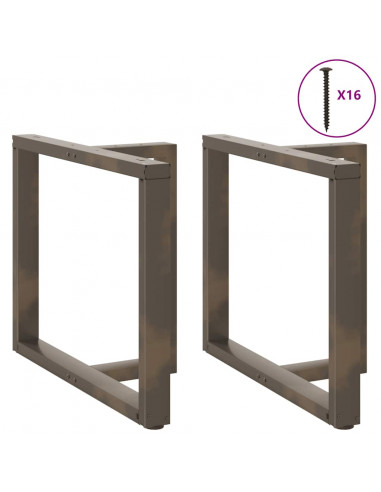 Gambe Tavolo Pranzo a T 2 pz Naturale 100x35x(72-73) cm Acciaio