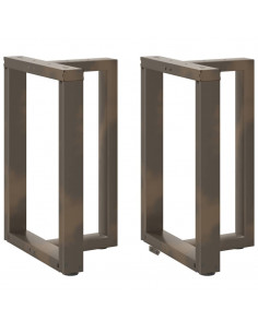 Gambe Tavolo Pranzo a T 2 pz Naturale 50x35x(72-73) cm Acciaio