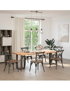 Gambe Tavolo Pranzo a T 2 pz Naturale 50x35x(72-73) cm Acciaio 2